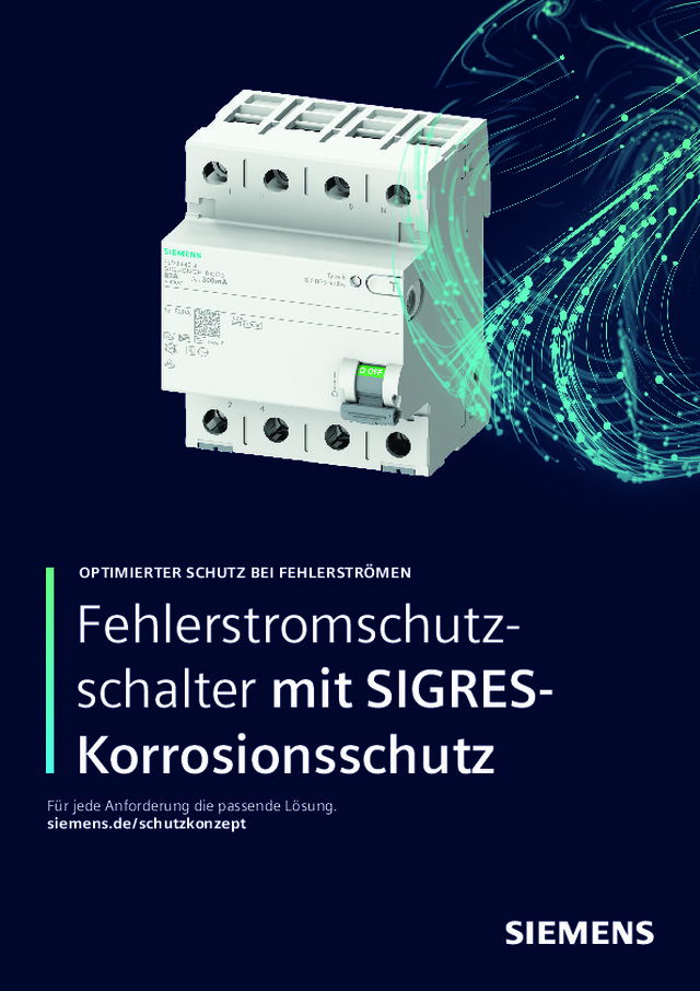 Fehlerstromschutzschalter mit SIGRES-Korrosionsschutz