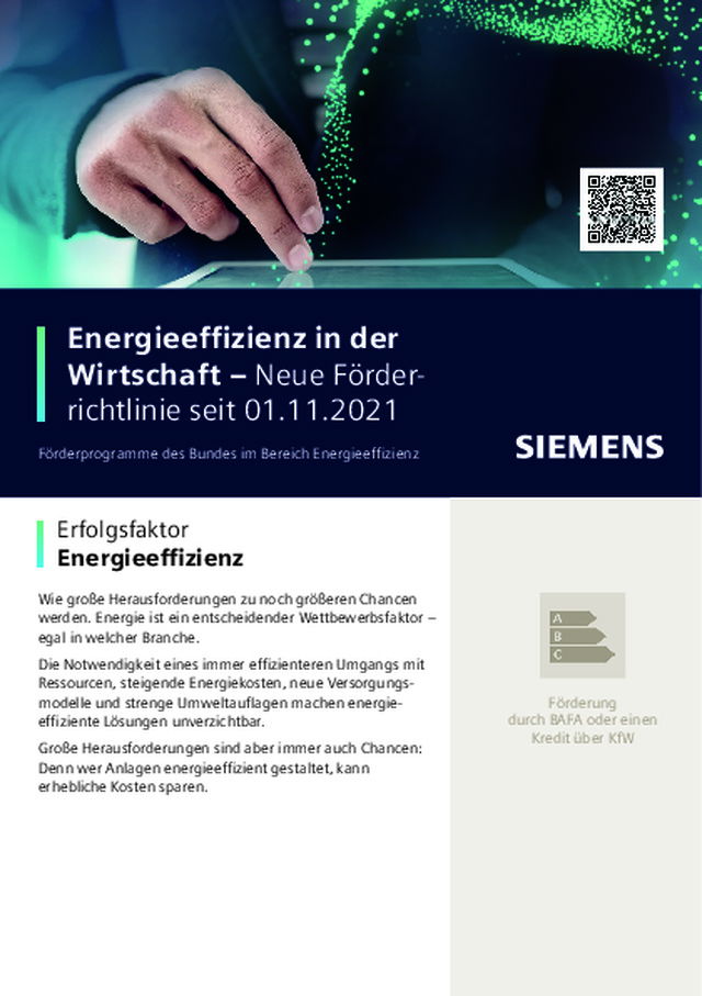 Energieeffi zienz in der Wirtschaft – Neue Förderrichtlinie seit 01.11.2021
