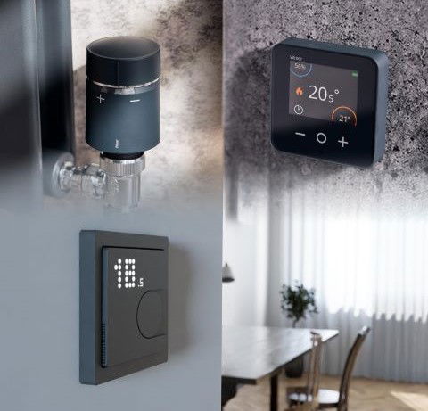 Entdecke jetzt die neue Trendfarbe der vernetzten Raumtemperaturregler-Module und Heizkörperthermostate von Wiser Home!