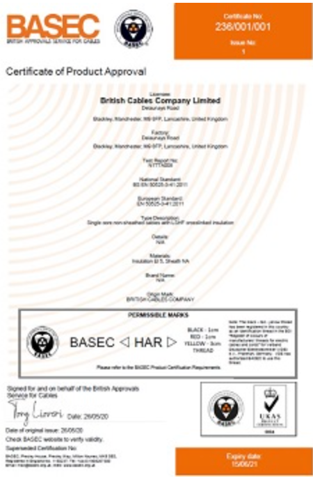 BCC obtains BASEC Approval