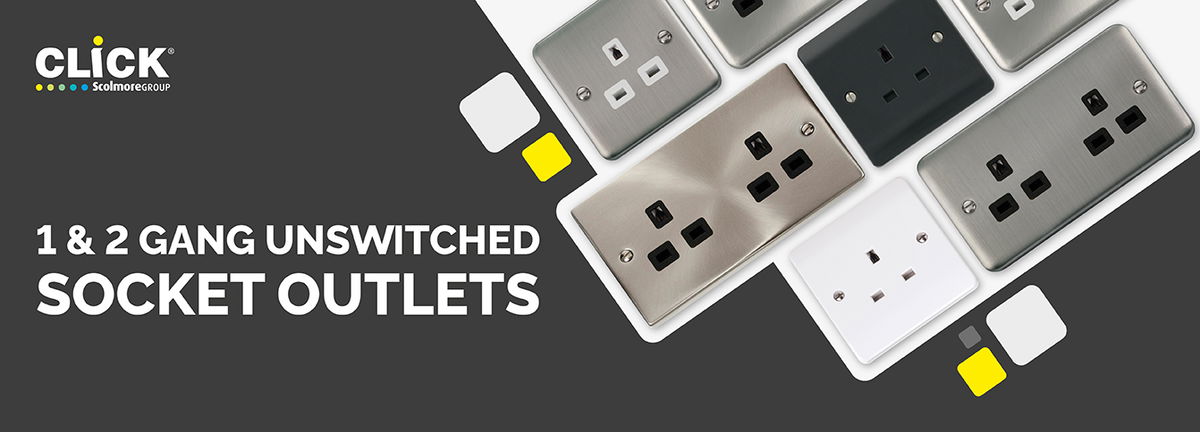New unswitched safety shutter socket outlets from Click Scolmore