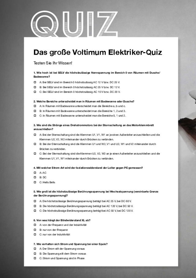 Das große Voltimum Elektriker-Quiz