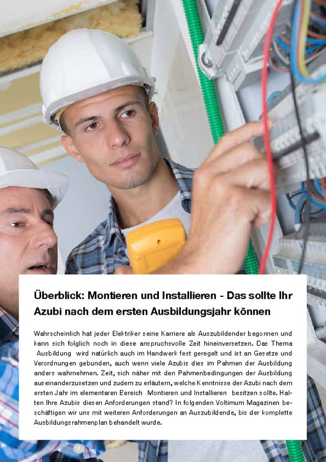 Montieren und Installieren - Das sollte Ihr Azubi nach dem ersten Ausbildungsjahr können