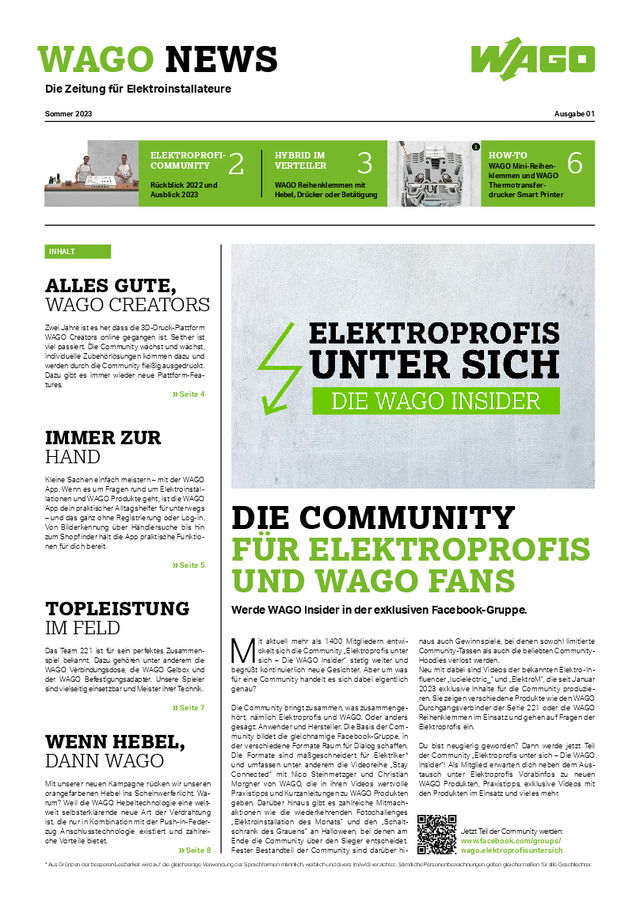 WAGO NEWS fürs Elektrohandwerk – die aktuelle Ausgabe jetzt ansehen