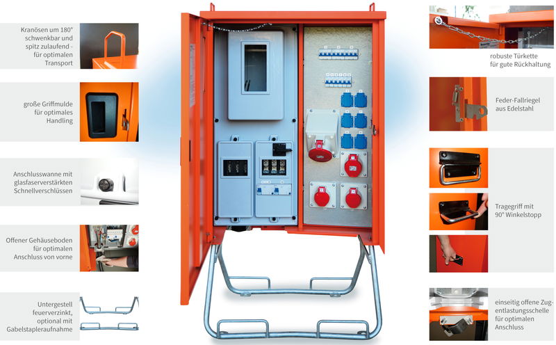 Baustromverteiler von WALTHER-WERKE für eine professionelle Stromversorgung