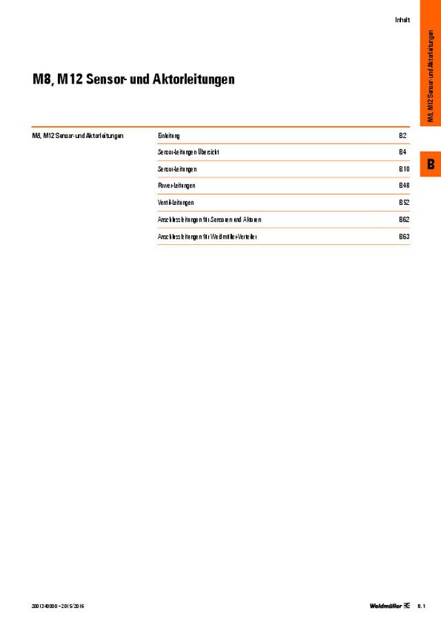 M8, M12 Sensor- und Aktorleitungen