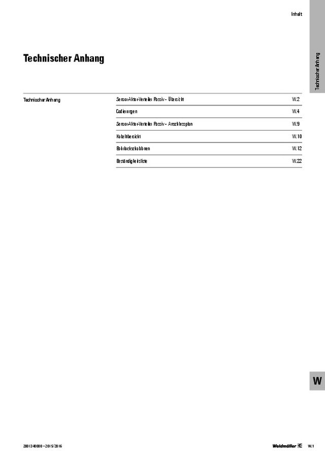 Technischer Anhang (Sensor-Aktor-Verteiler und -Leitungen, Rundsteckverbinder und IP-67-Remote-I/O-Systeme)