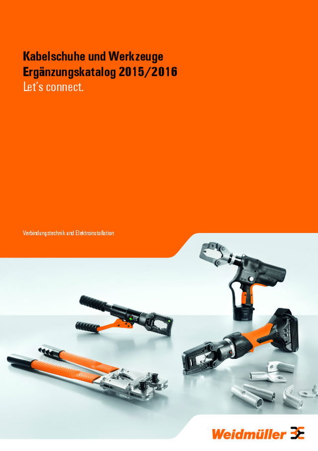 Kabelschuhe und Werkzeuge (Ergänzungskatalog 2015/2016)