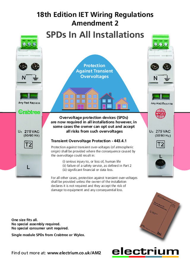 18th Edition IET Wiring Regulations Amendment 2: SPDs In All Installations