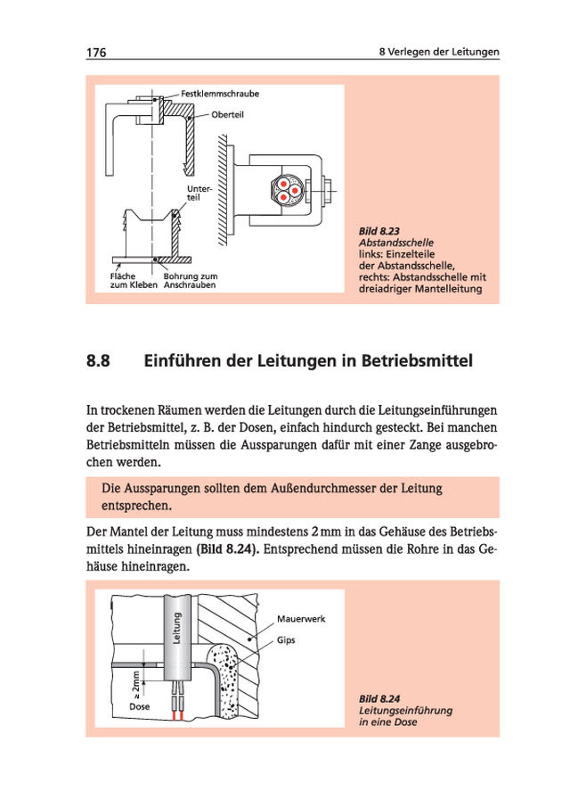 Verlegen der Leitungen - Einführen der Leitungen in Betriebsmittel