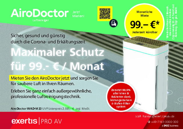 Mieten Sie den AiroDoctor jetzt