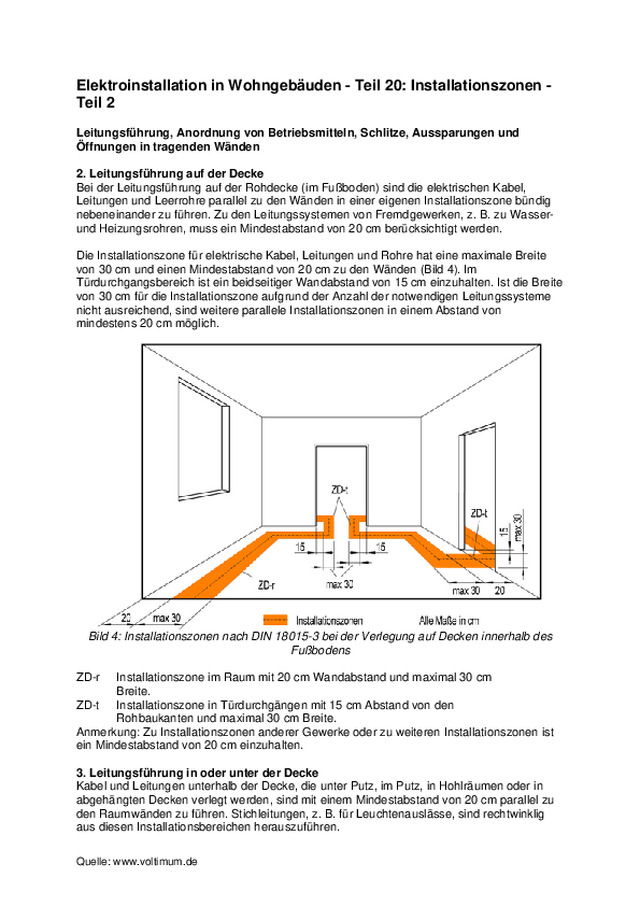 Elektroinstallation in Wohngebäuden - Teil 20: Installationszonen - Teil 2