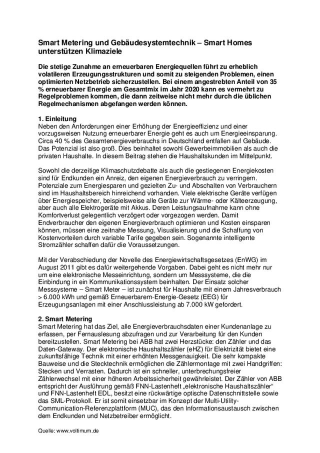 Smart Metering und Gebäudesystemtechnik
