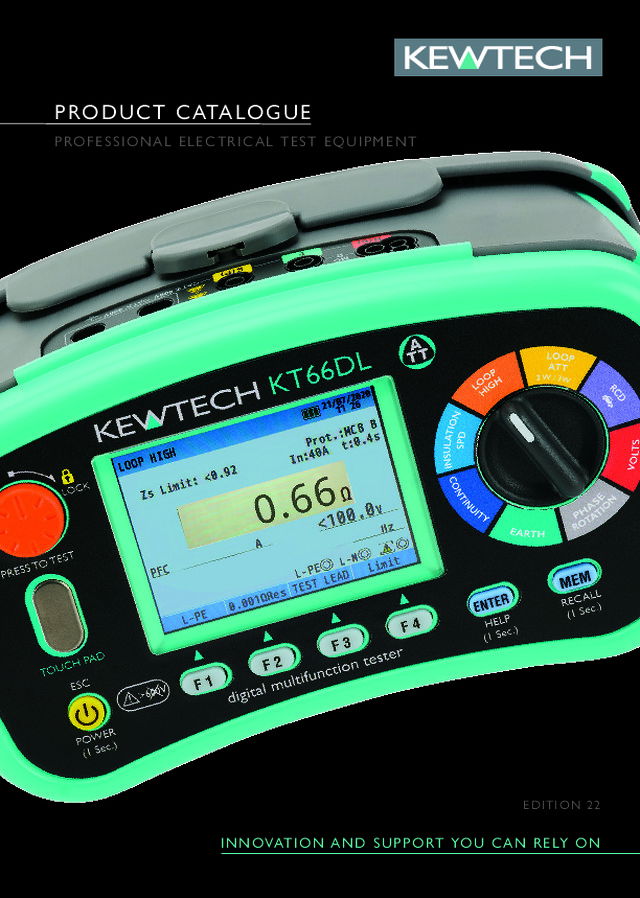 PRODUCT CATALOGUE PROFESSIONAL ELECTRICAL TEST EQUIPMENT
