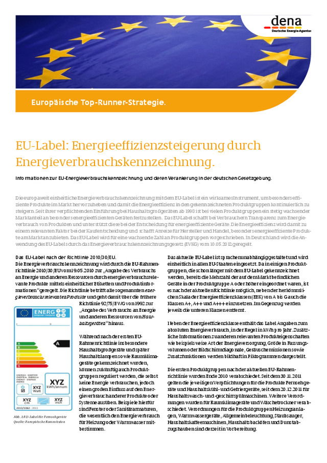 Informationsblatt EU-Label: Mehr Energieeffizienz durch Verbrauchskennzeichnung