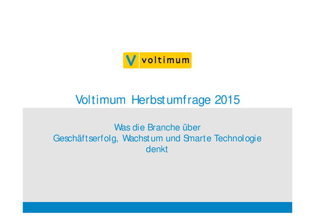 Voltimum Herbstumfrage 2015