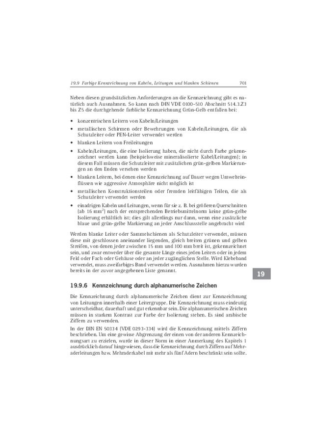 Kennzeichnung von Leitungen durch alphanumerische Zeichen