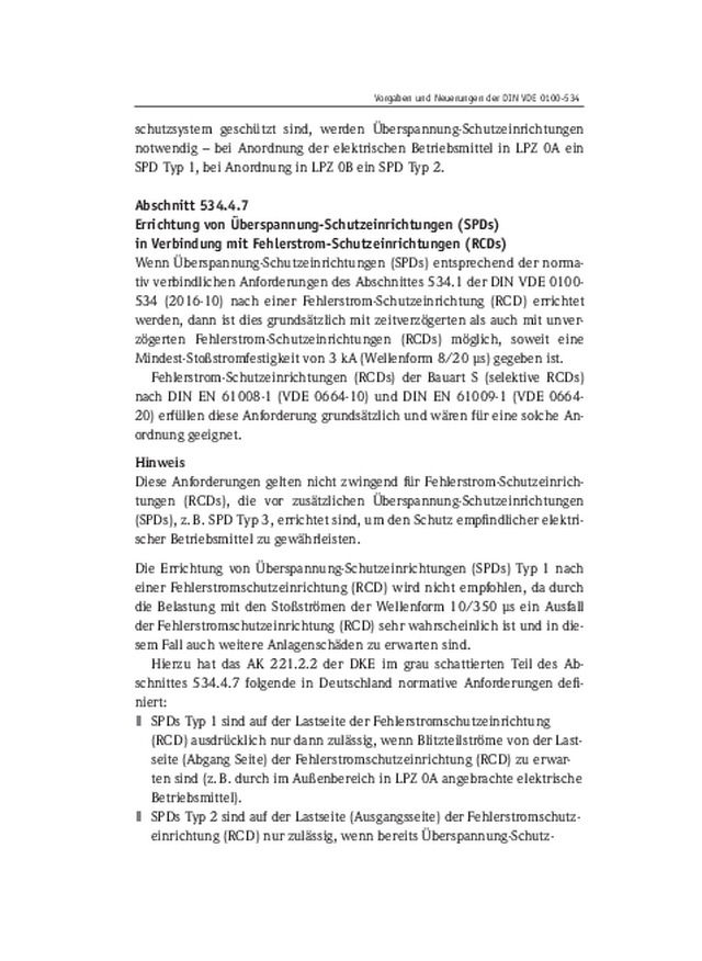 Blitz- und Überspannungsschutz: Errichtung von Überspannung-Schutzeinrichtungen (SPDs) in Verbindung mit Fehlerstrom-Schutzeinrichtungen (RCDs)