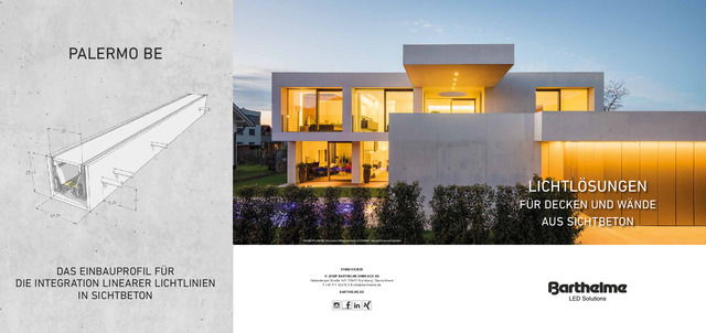 PALERMO BE - Das Einbauprofil für die Integration linearer Lichtlinien in Sichtbeton
