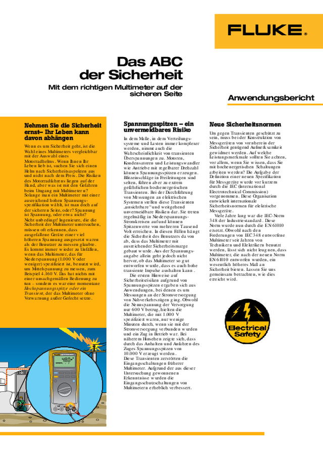 Das ABC der Sicherheit - Mit dem richtigen Multimeter auf der sicheren Seite