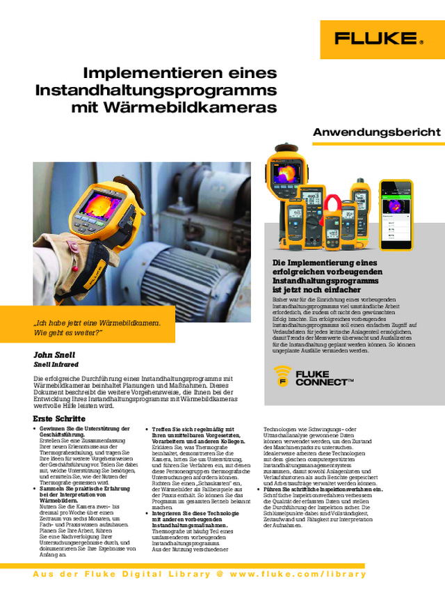 Implementieren eines Instandhaltungsprogramms mit Wärmebildkameras