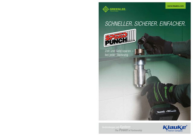SPEED PUNCH™ von Greenlee: Zeit und Geld sparen – bei jeder Stanzung