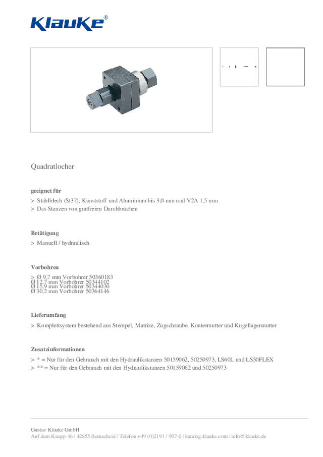 Quadratlocher