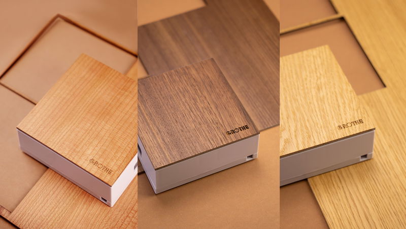 Naturtrend trifft Technik: Grothe präsentiert Gongs in angesagter Echtholz-Optik