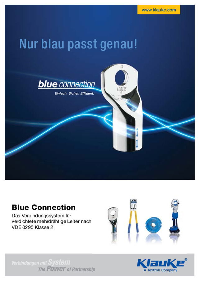 Das Verbindungssystem für verdichtete mehrdrähtige Leiter - blue connection®