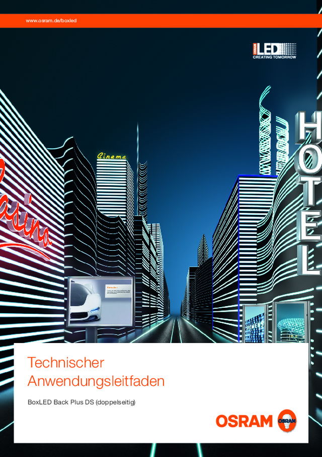 Technischer Anwendungsleitfaden BoxLED Back Plus DS (doppelseitig)