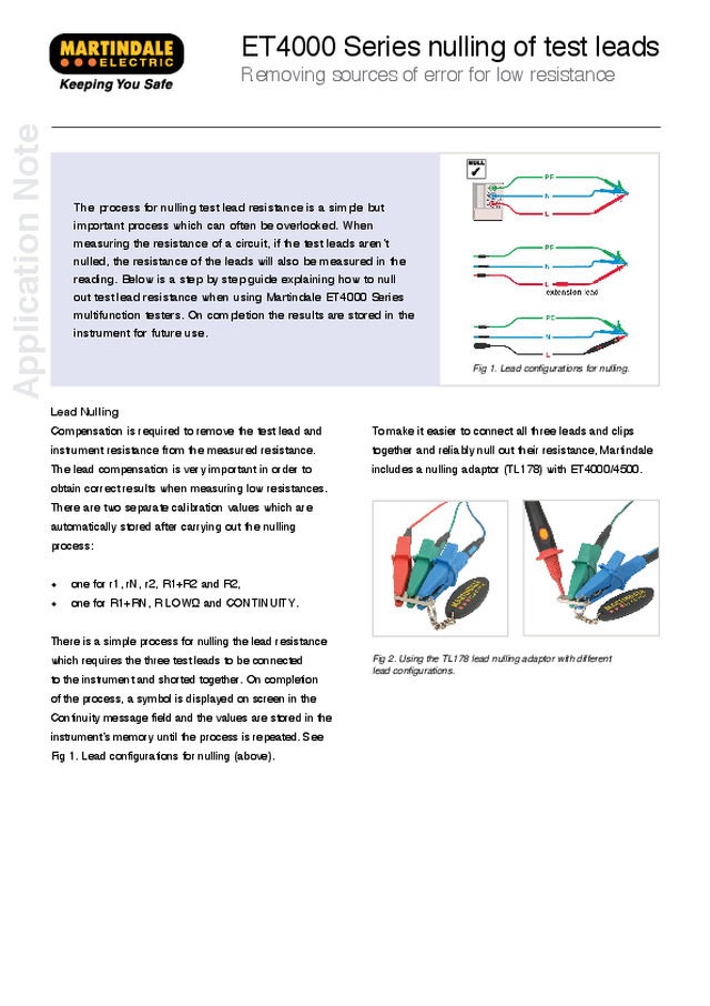 ET4000 ET4500 nulling of test lead resistance