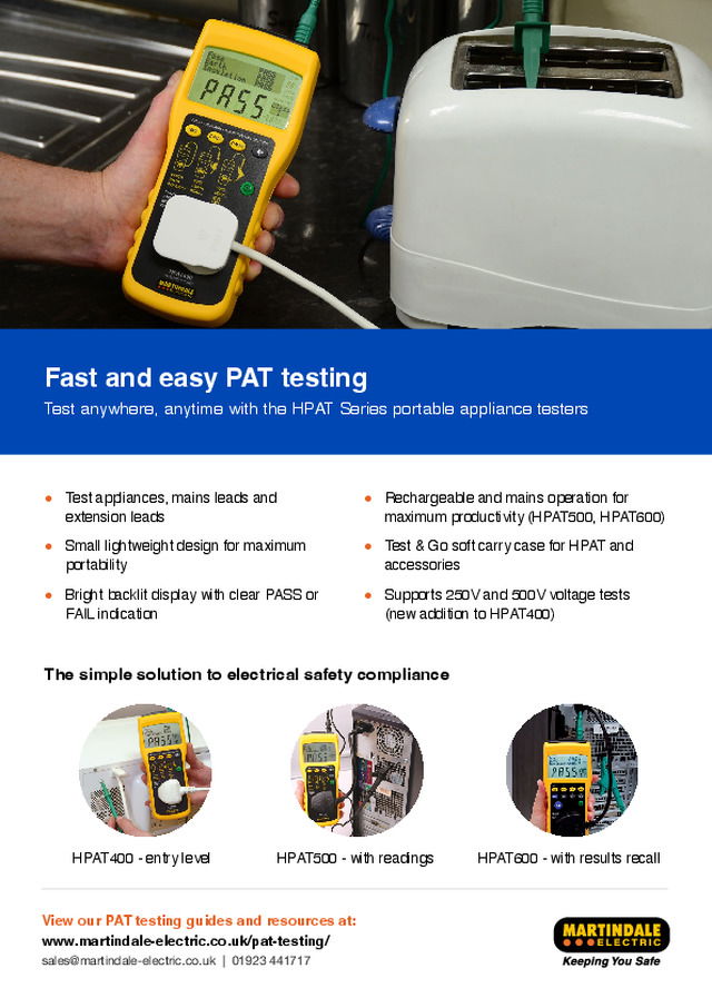 Fast and easy PAT testing