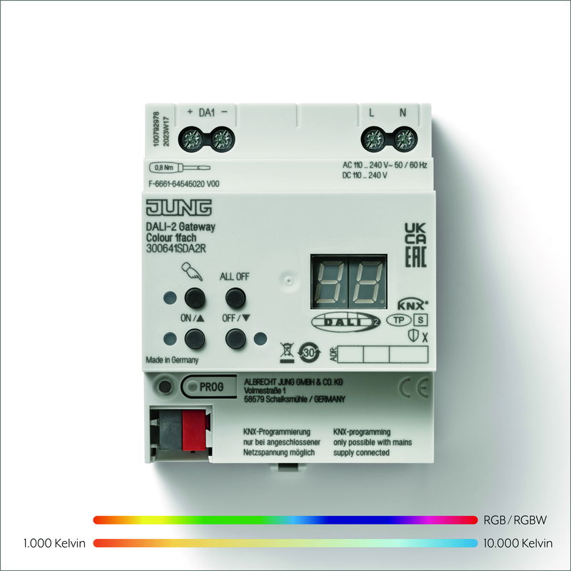 DALI-Installationen individualisiert steuern: JUNG KNX DALI-2 Gateway Colour