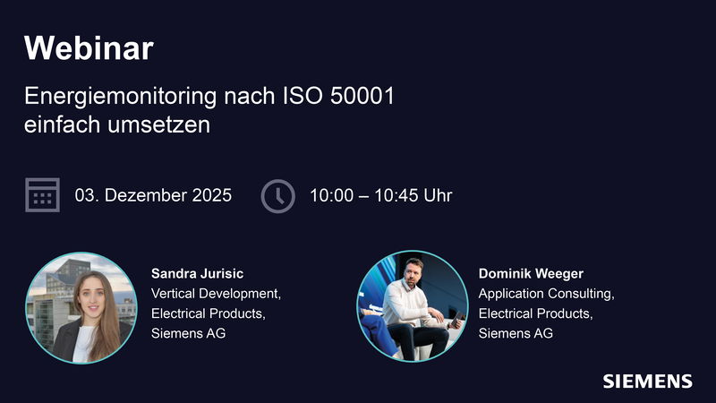 Kostenloses Online-Webinar: Energiemonitoring nach ISO 50001 umsetzen