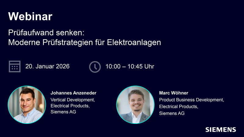 Webinar: Prüfaufwand senken – Moderne Prüfstrategien für Elektroanlagen
