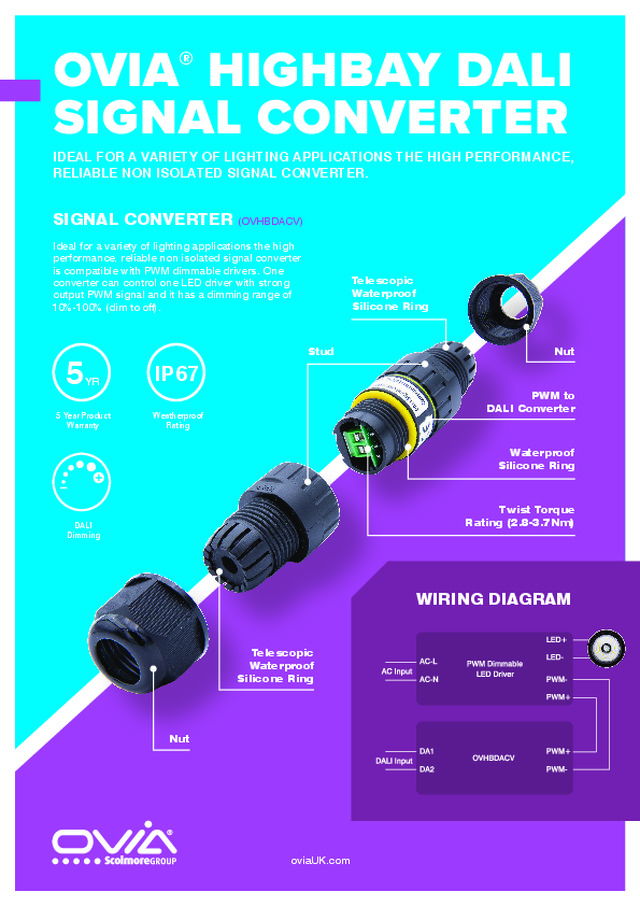 Ovia highbay DALI signal converter