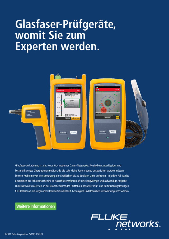 Glasfaser-Prüfgeräte,  womit Sie zum  Experten werden.