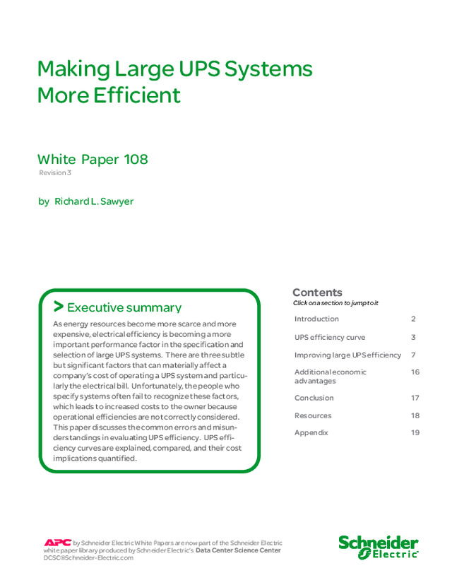 Schneider Electric - Making large UPS systems more efficient