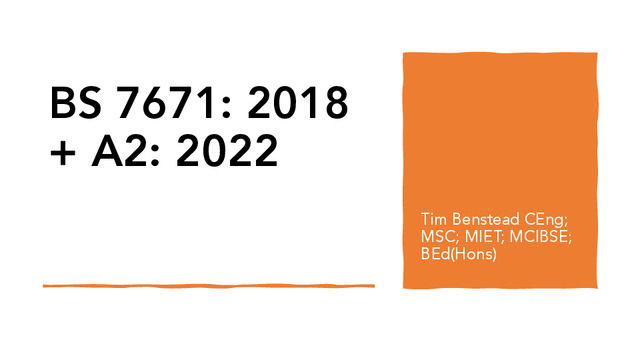 BS 7671: Amendment 2 Overview