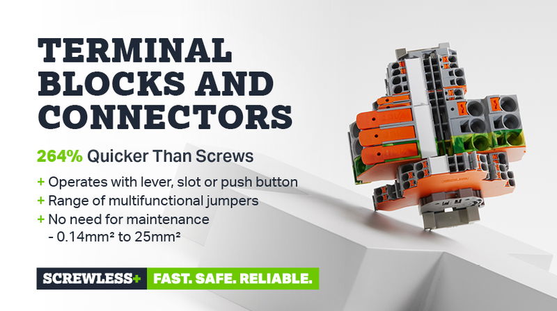 Three Ways to Wire: WAGO Rail-Mount Terminal Blocks with Levers, Push-Buttons, or Operating Slots