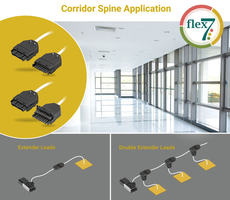 The perfect solution for lighting connection in corridors and open plan offices