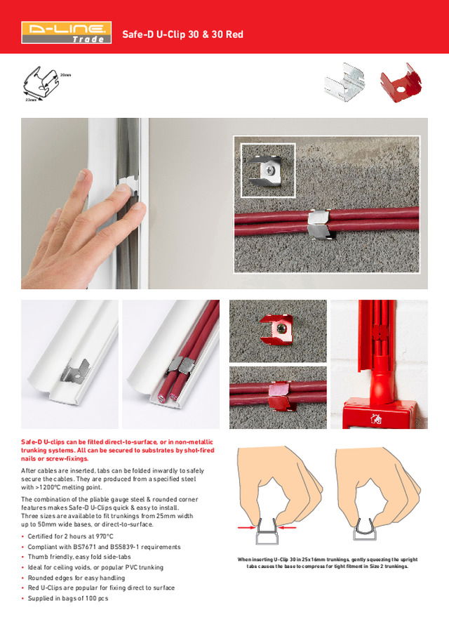 Safe-D U-Clip 30 & 30 Red Data Sheet