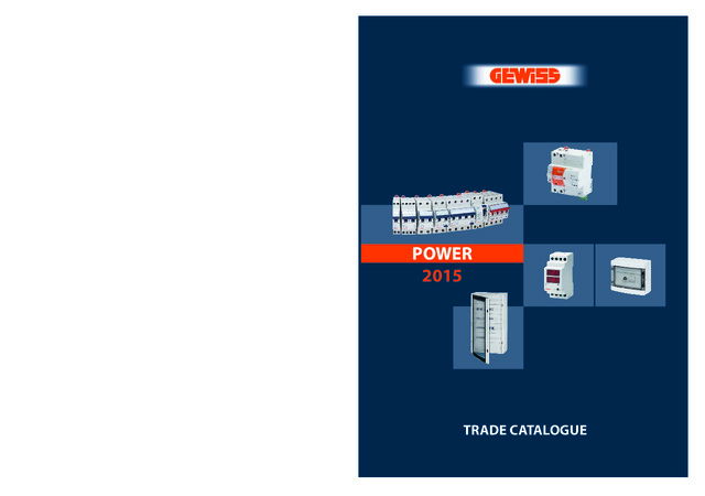 Gewiss UK - Product Catalogue - Power Complete Trade Catalogue 2015