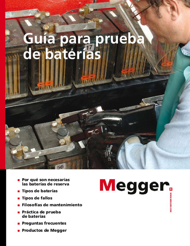 Guía Megger para mantenimiento de baterías