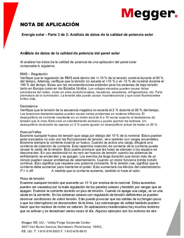 Energía solar - Parte 3 de 3: Análisis de datos de la calidad de potencia solar