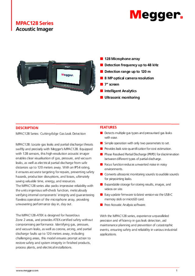 MPAC128 and MPAC128-ATEX Generador de imágenes acústicas