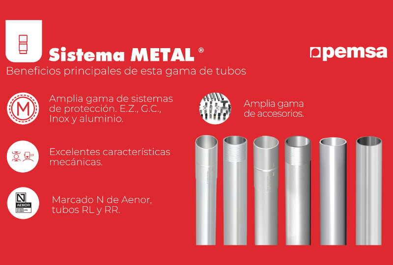 El sistema Metal de Pemsa, la gama de tubos de altas prestaciones para la canalización y protección del cableado
