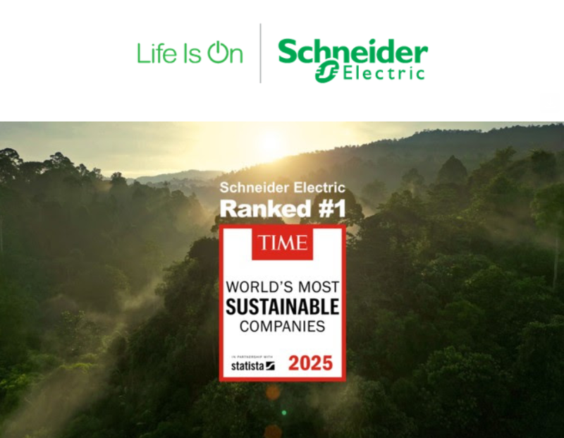 Schneider Electric reconocida como la empresa más sostenible del mundo por TIME y Statista