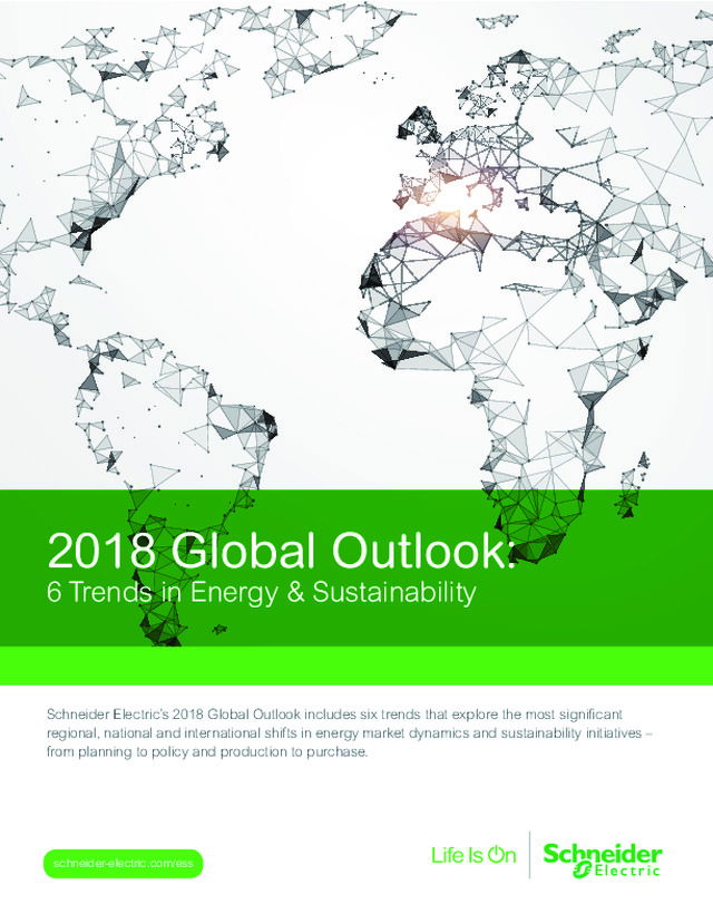 Tendencias en energía y sostenibilidad 2018 según Schneider Electric