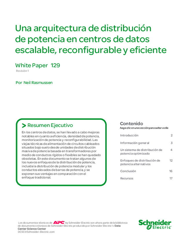 Una arquitectura de distribución de potencia en centros de datos escalable, reconfigurable y eficiente.